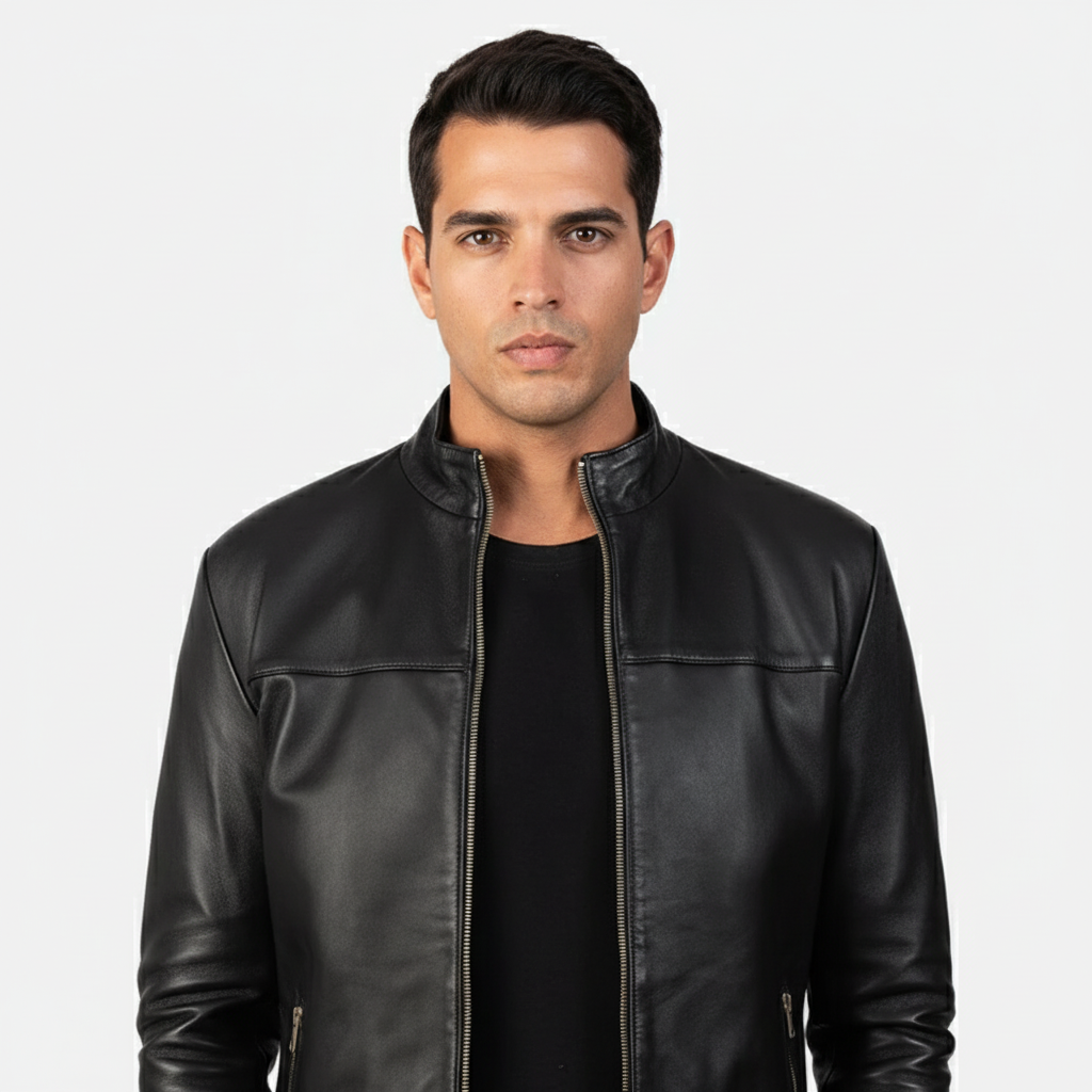 Adornica Black Biker Leather Jacket