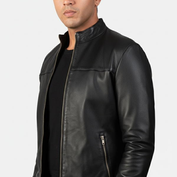 Adornica Black Biker Leather Jacket
