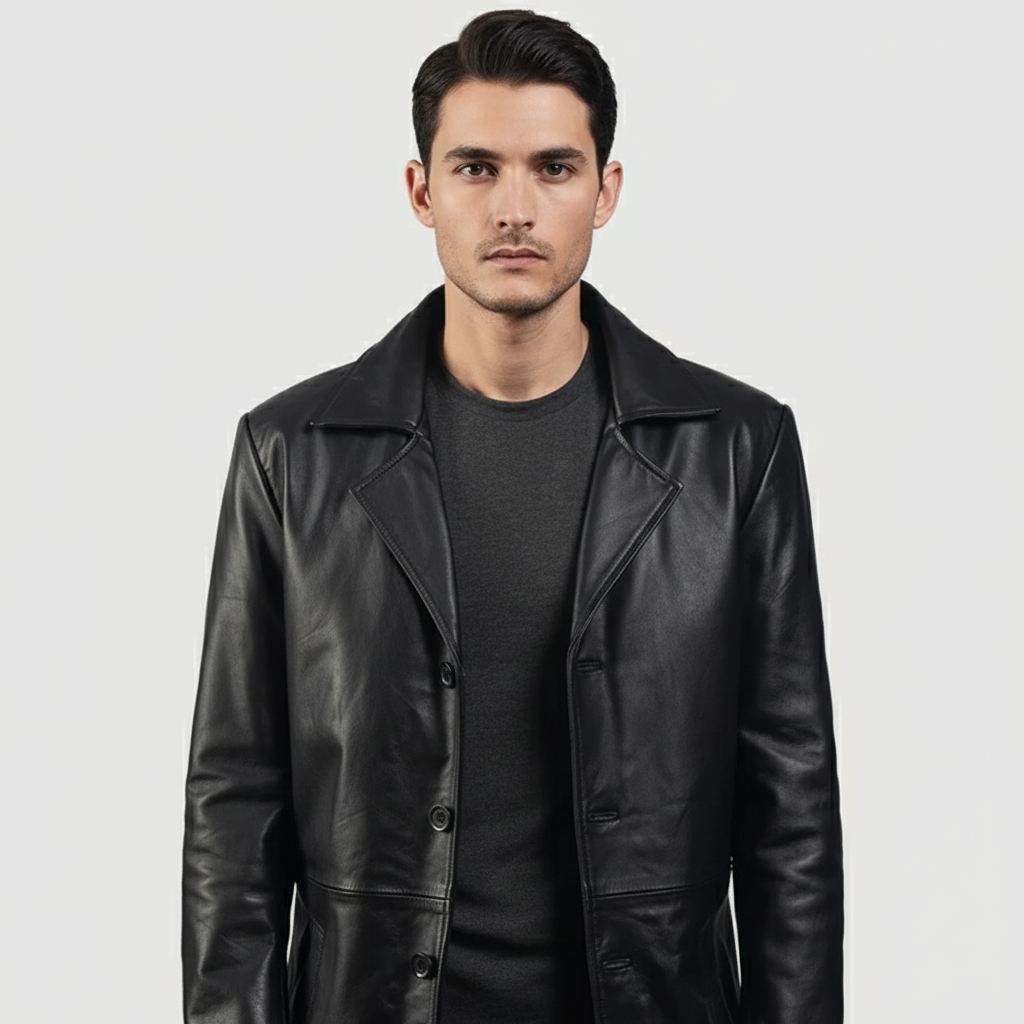 Classmith Black Leather Coat