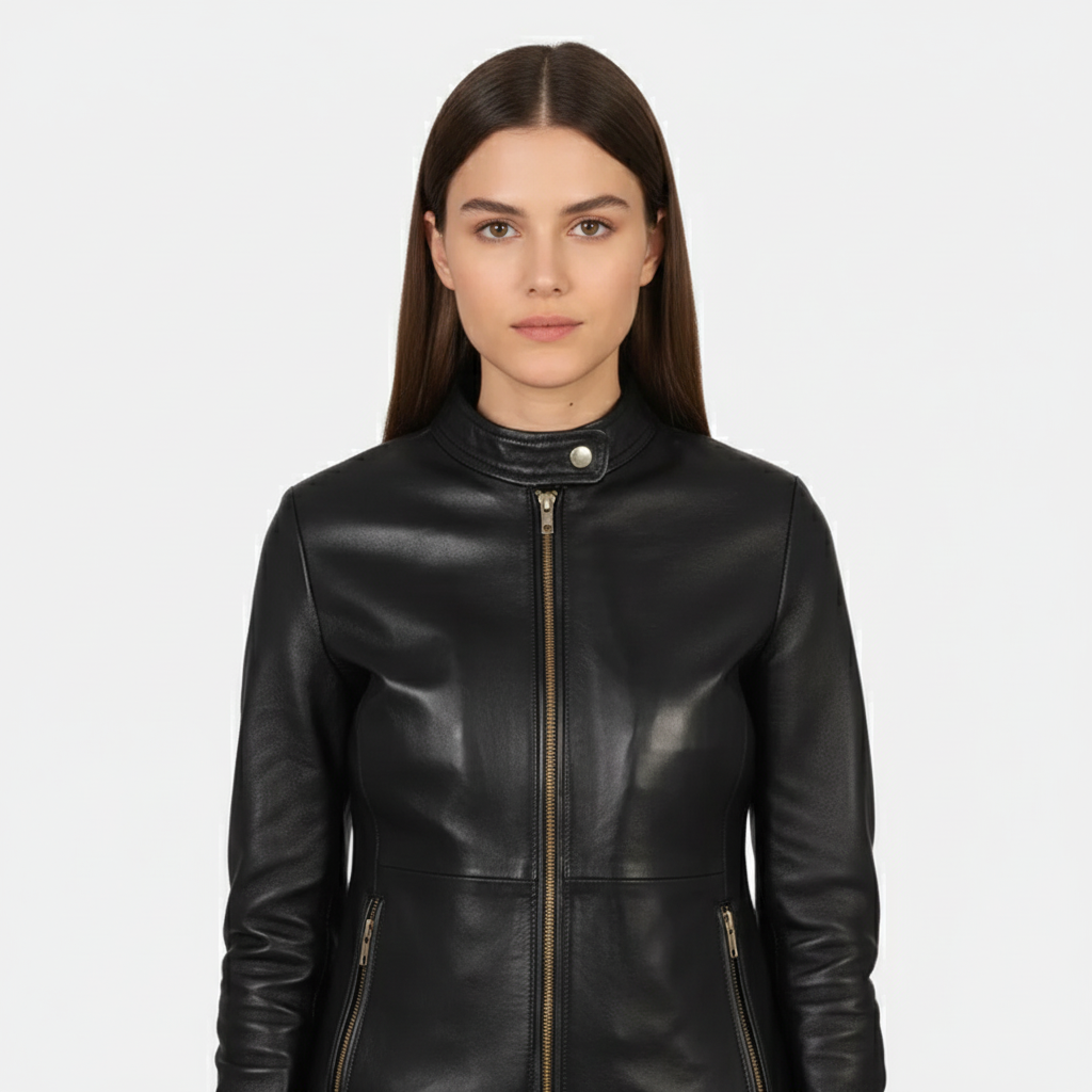 Rave Black Leather Biker Jacket