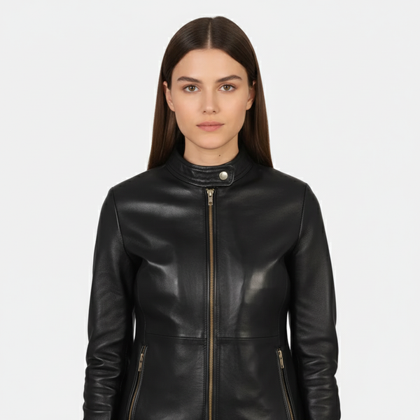 Rave Black Leather Biker Jacket