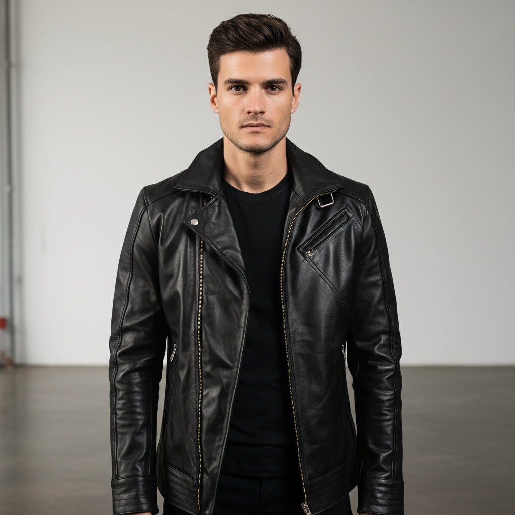 Legacy Black Leather Biker Jacket