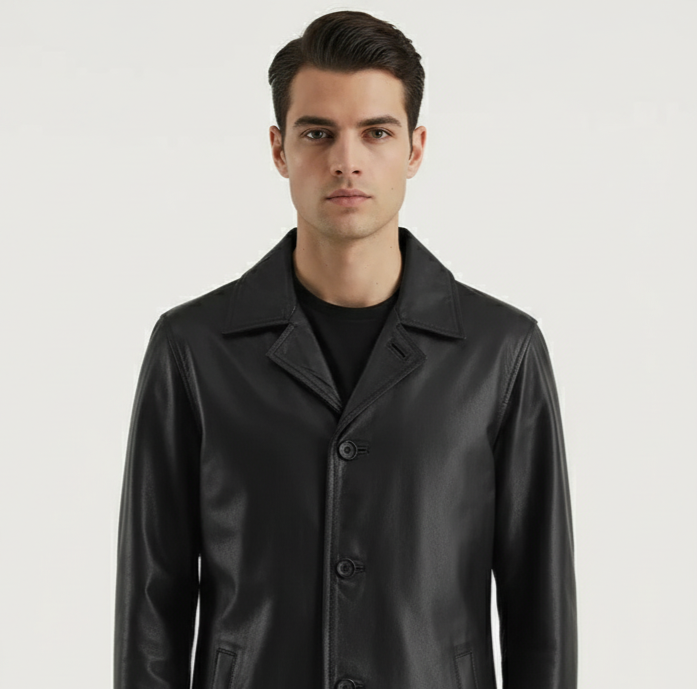 Urban State Black Leather Coat