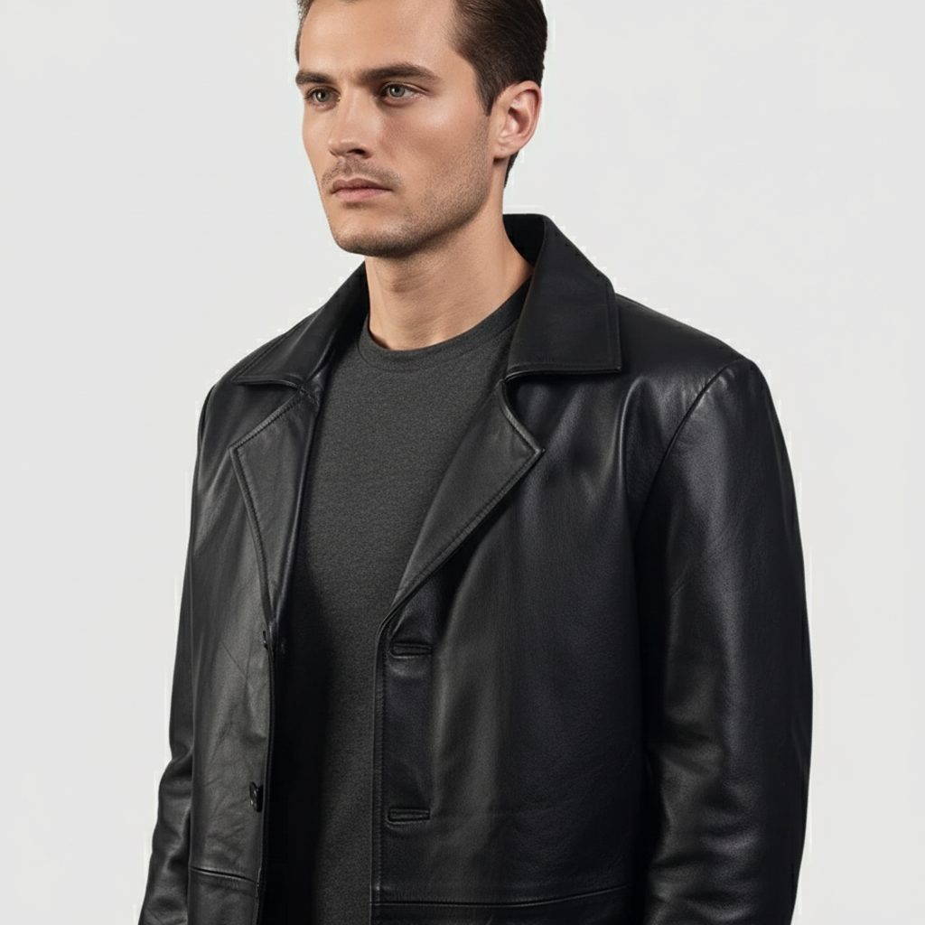 Classmith Black Leather Coat
