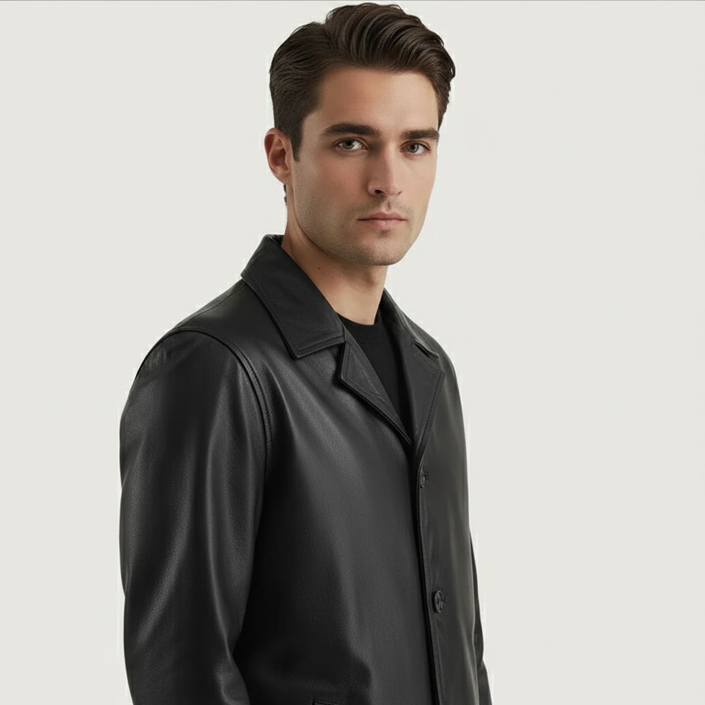 Urban State Black Leather Coat
