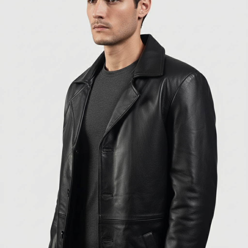 Classmith Black Leather Coat