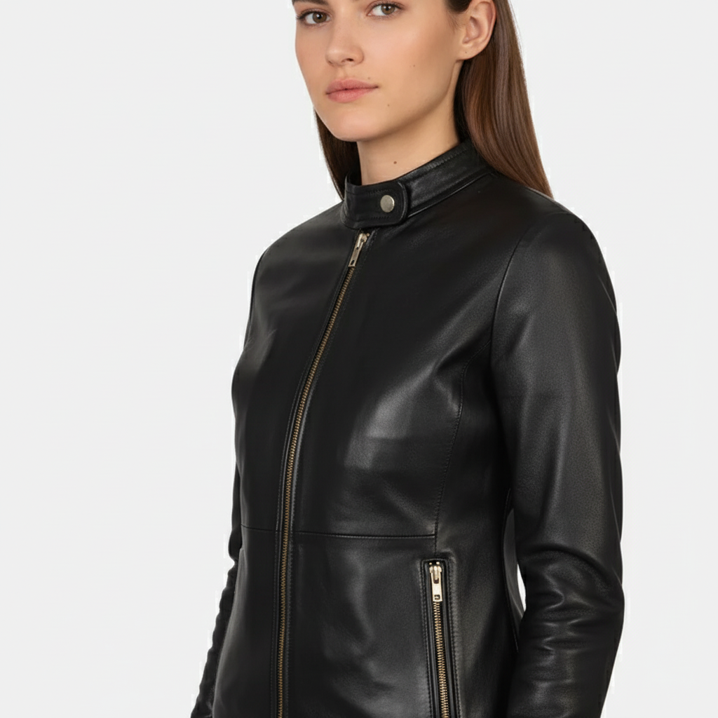 Rave Black Leather Biker Jacket