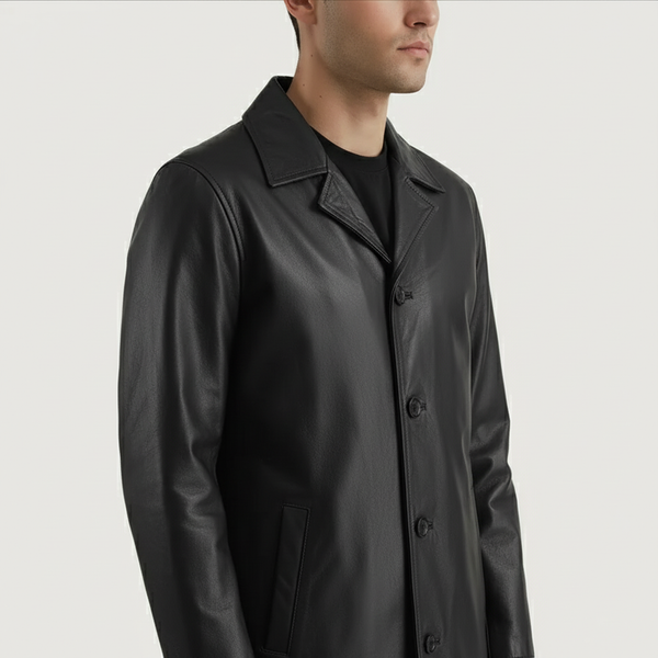 Urban State Black Leather Coat