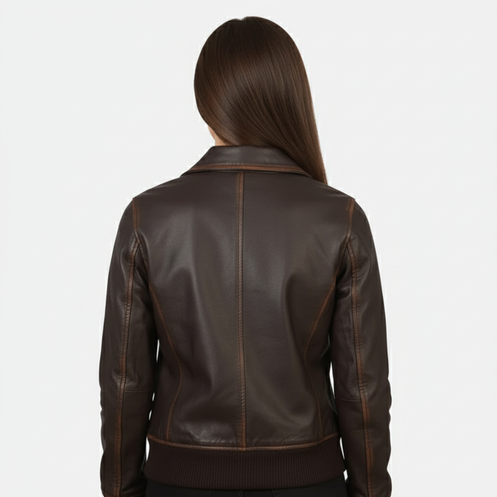 Vesta A-2 Brown Leather Bomber Jacket
